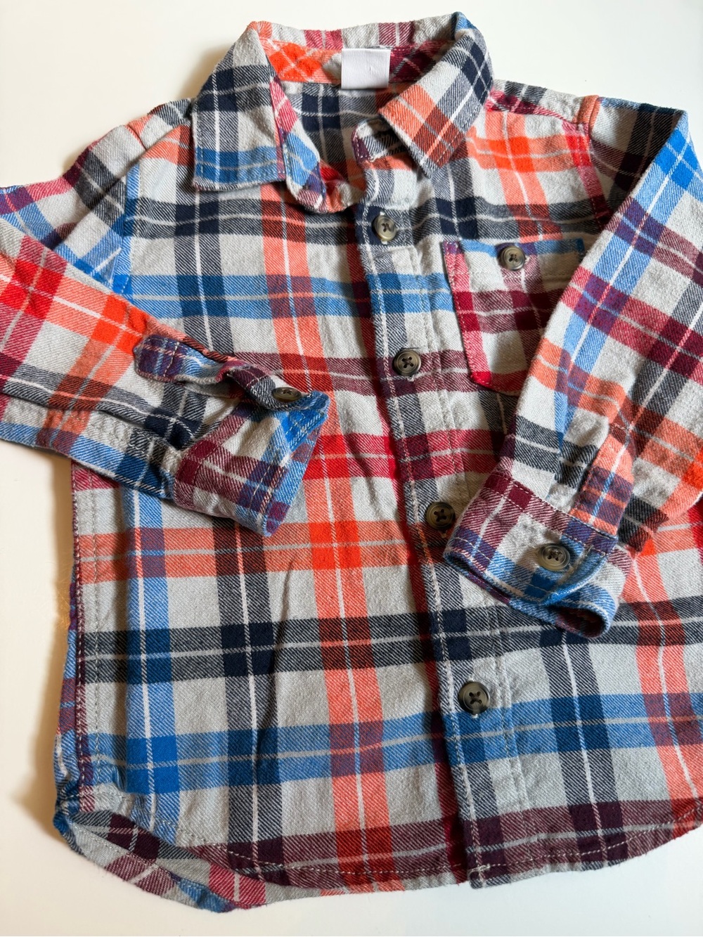Gymboree Red, Blue, Gray Plaid Button-Down Shirt 2T - Picture 3 of 5